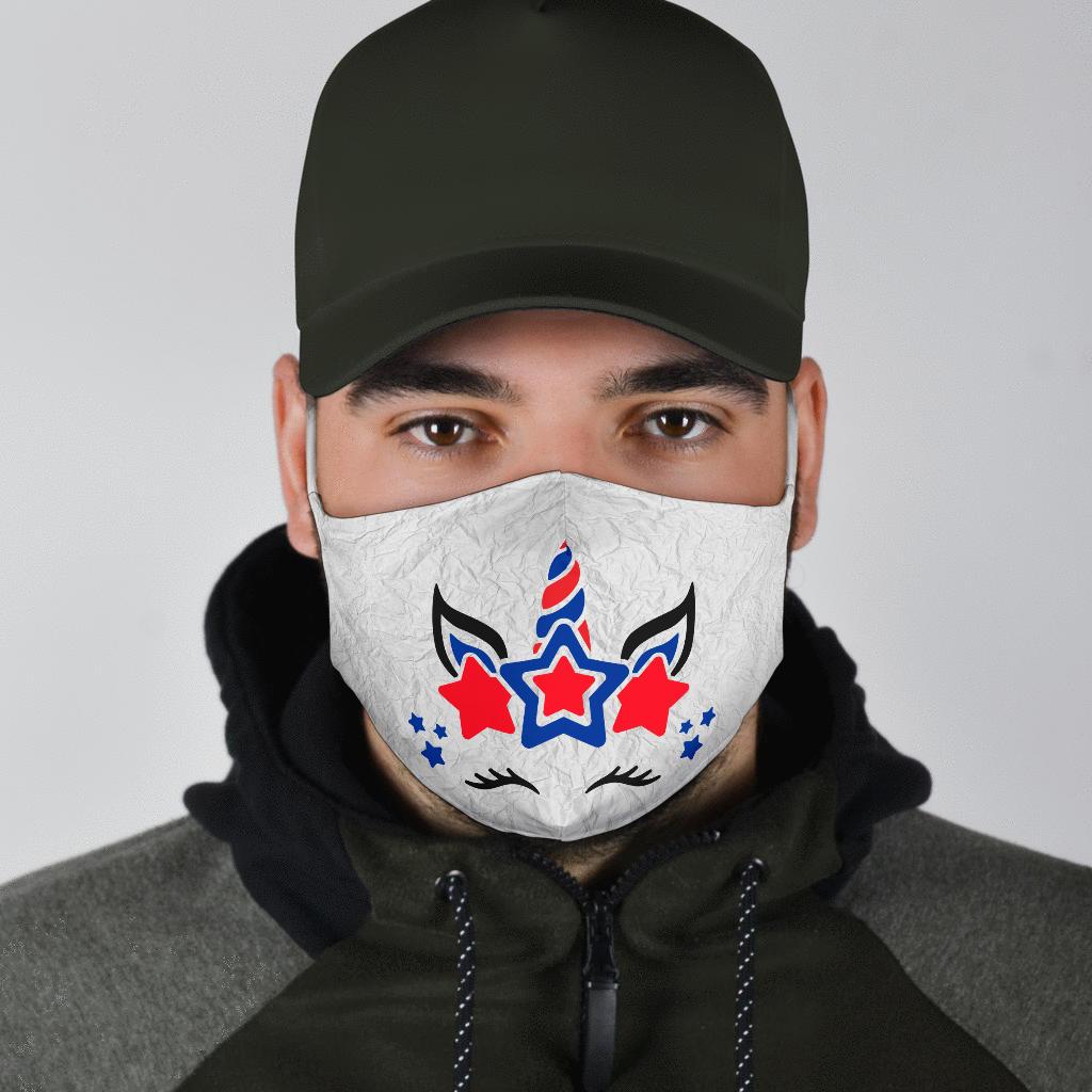 Unicorn RWB-Amaze Style™-Face Mask - Unicorn RWB-Adult Mask + 2 FREE Filters (Age 13+)-Vibe Cosy™