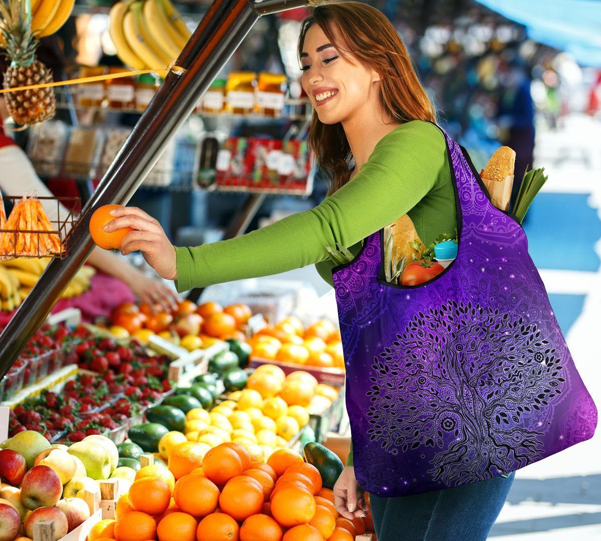 Tree Of Life Reusable Grocery Bags Set 1-Amaze Style™-Tree Of Life Reusable Grocery Bags Set 1-Vibe Cosy™