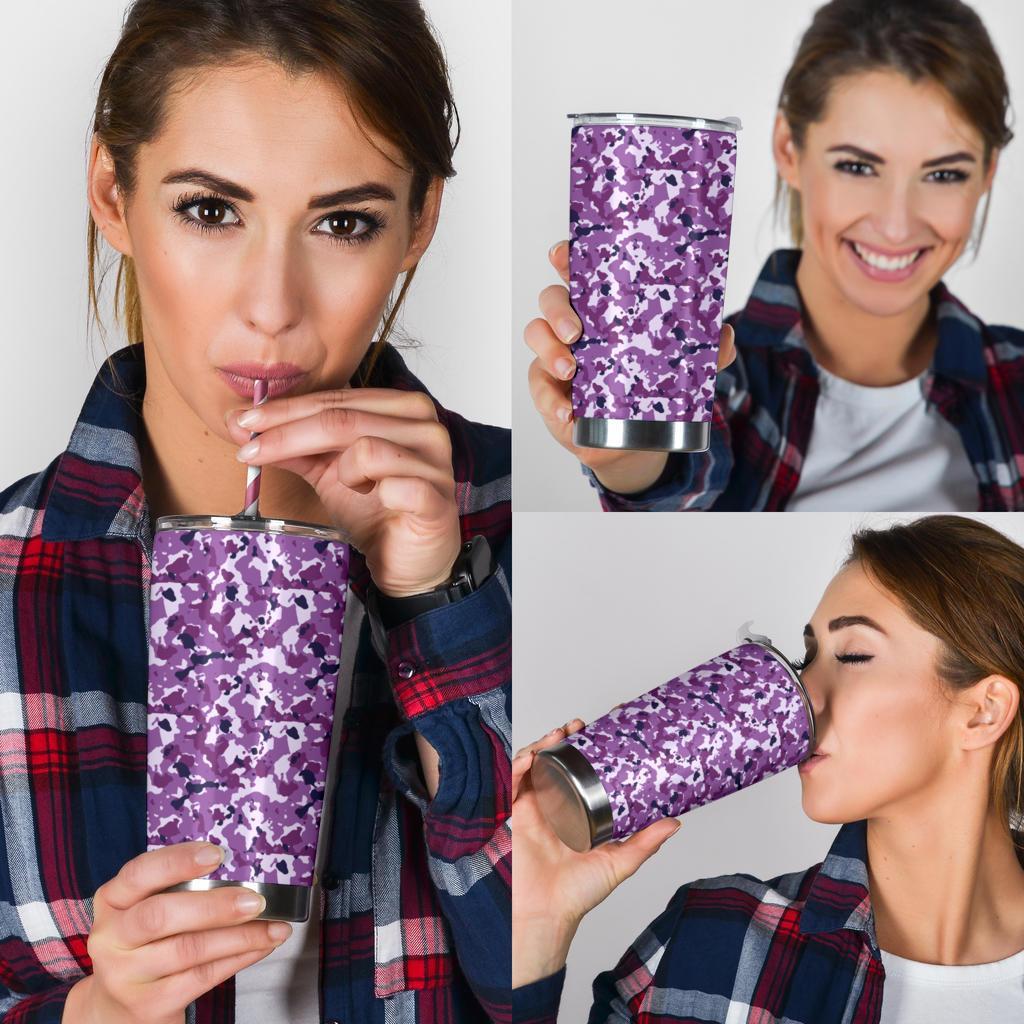 Tumbler Camouflage Purple-Amaze Style™-Tumbler - Tumbler Camouflage Purple-20oz Large-Vibe Cosy™