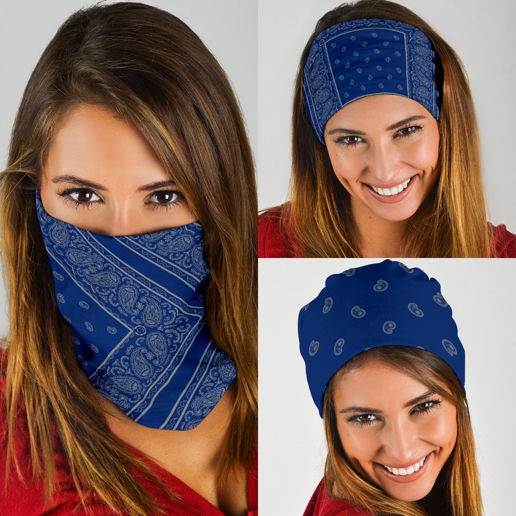 Blue and Gray Bandana Headbands 3 Pack-Amaze Style™-Blue and Gray Bandana Headbands 3 Pack-Vibe Cosy™