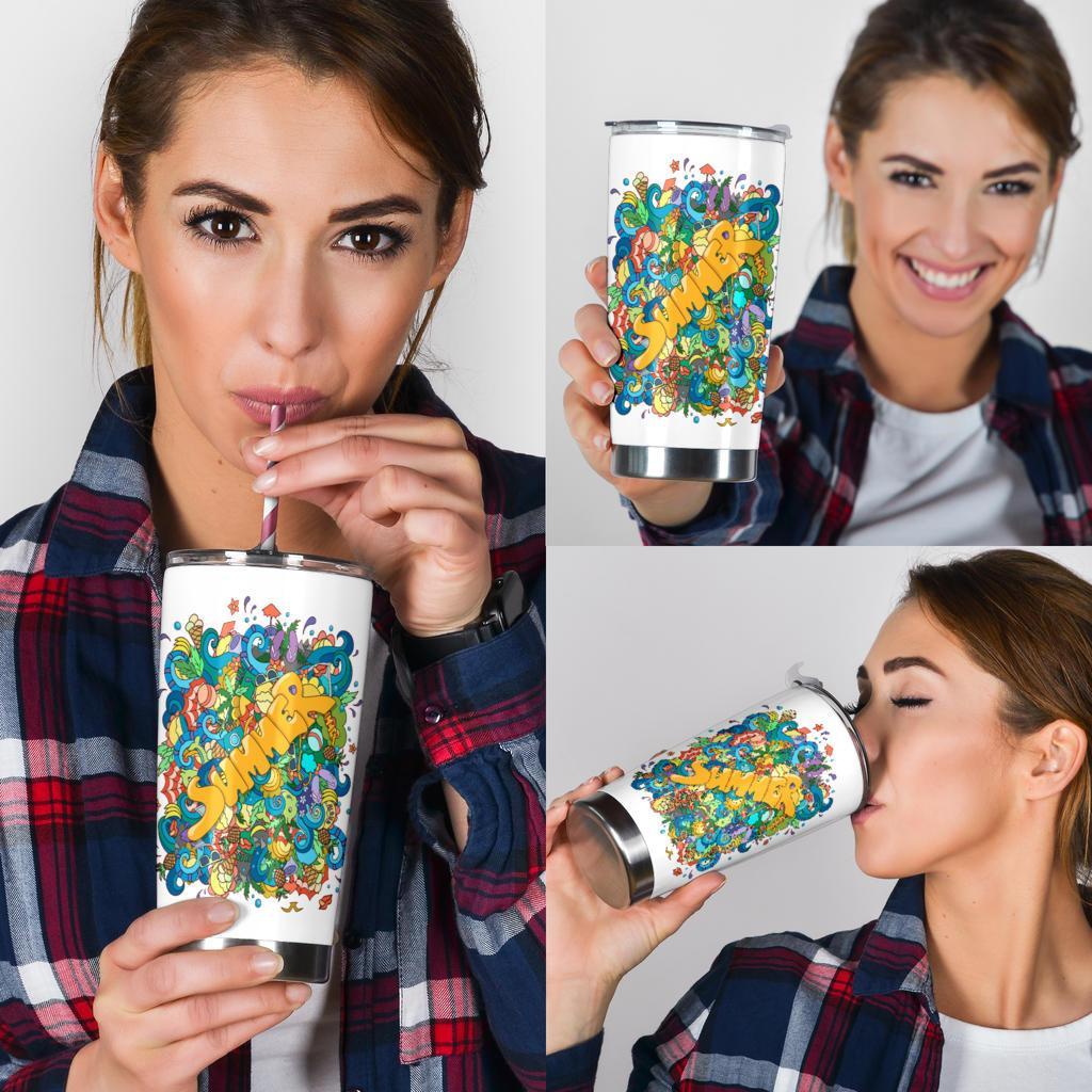 Summer - Bianco -Amaze Style™-Tumbler - Summer - Bianco -20oz Large-Vibe Cosy™