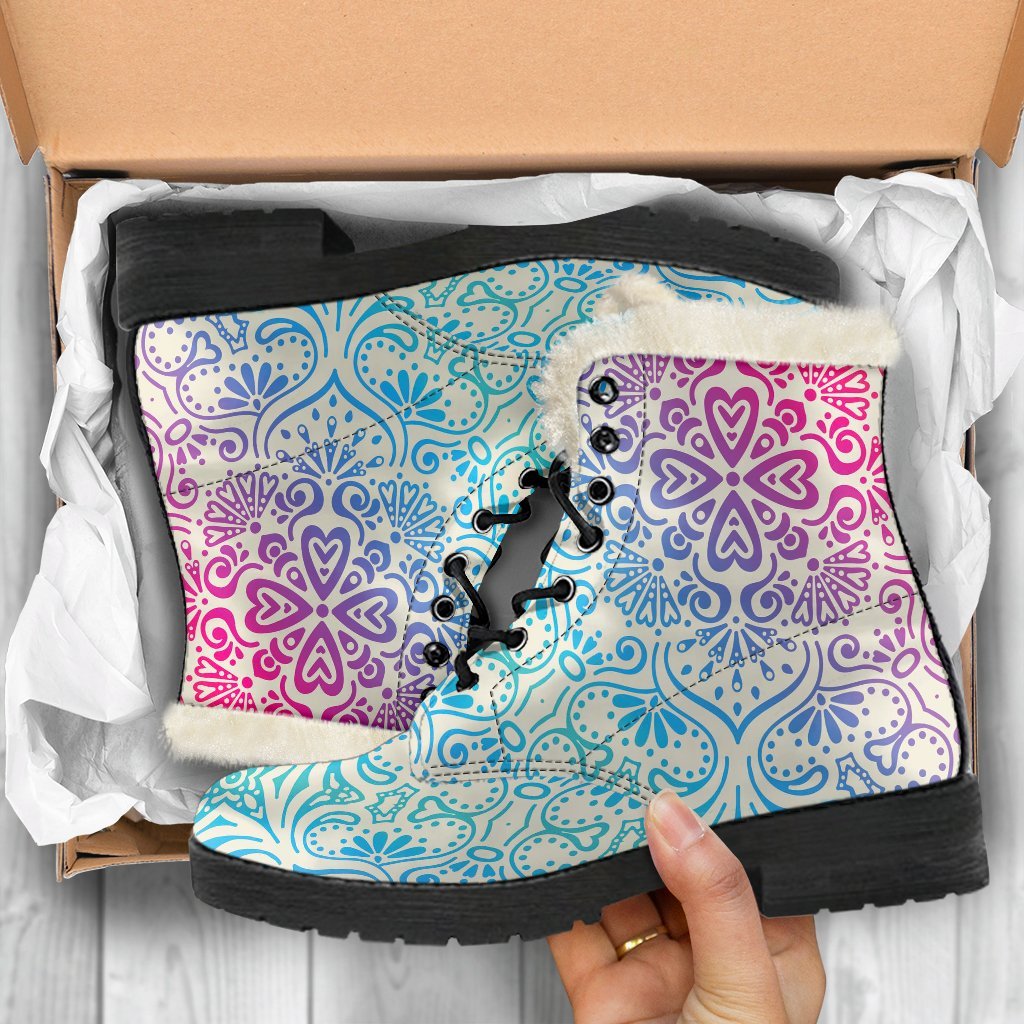 Bohemian Ombre (Sweet Corn) - Vegan Fur Leather Boots-Amaze Style™-Women's Faux Fur Leather BootsBohemian Ombre (Sweet Corn) - Vegan Fur Leather Boots-US5 (EU35)-Vibe Cosy™