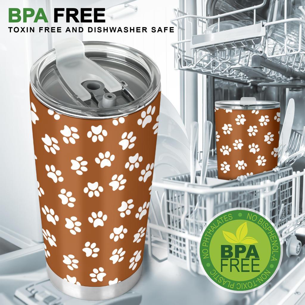 Tumbler Paw Prints Chocolate-Amaze Style™-Tumbler - Tumbler Paw Prints Chocolate-20oz Large-Vibe Cosy™