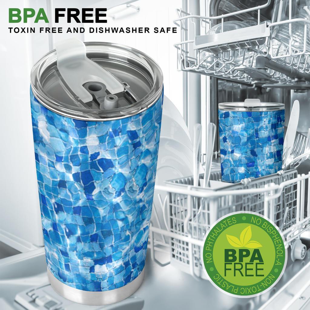 Tumbler Mosaic Blue-Amaze Style™-Tumbler - Tumbler Mosaic Blue-20oz Large-Vibe Cosy™