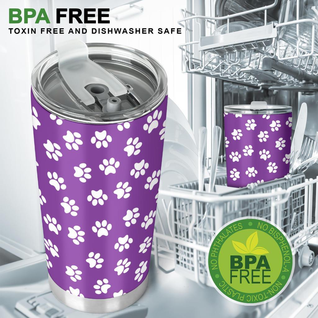 Tumbler Paw Prints Purple-Amaze Style™-Tumbler - Tumbler Paw Prints Purple-20oz Large-Vibe Cosy™
