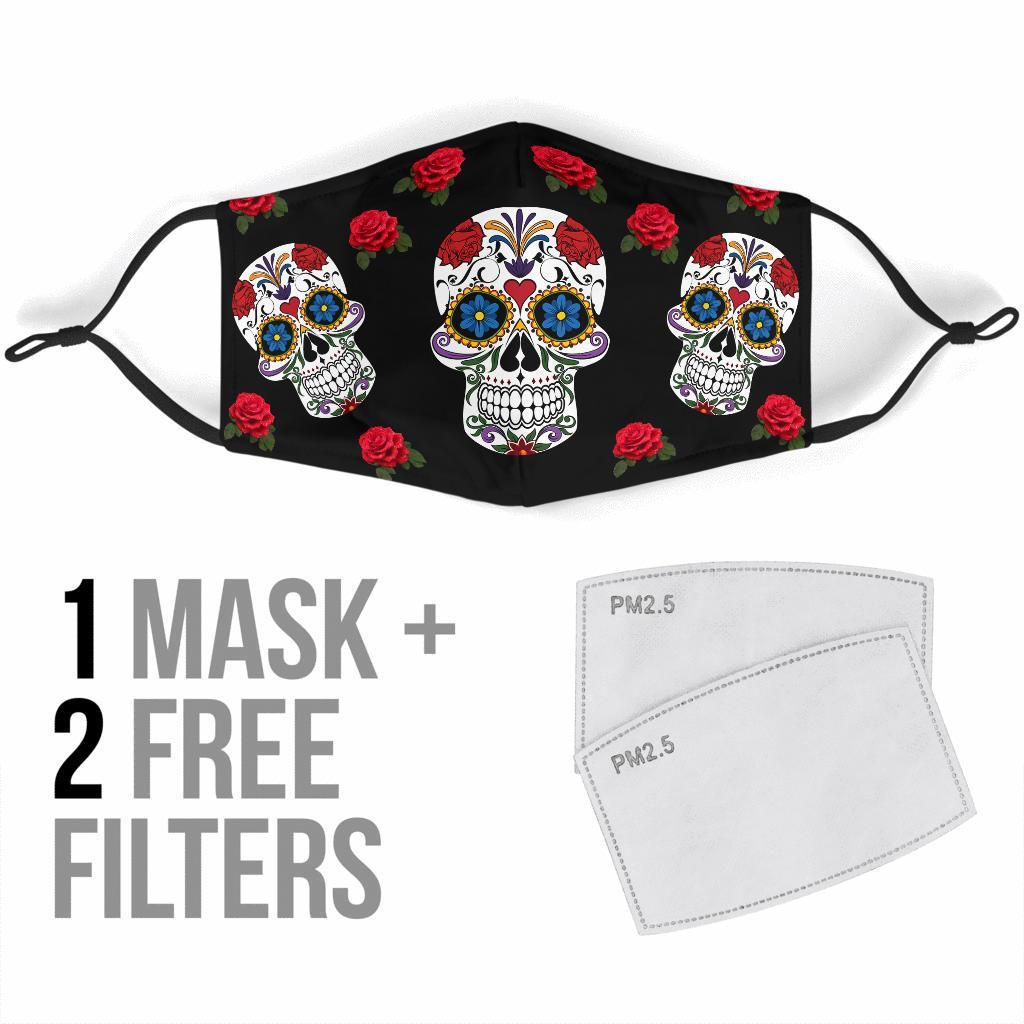 Sugar Skull-Amaze Style™-Face Mask - Sugar Skull-Adult Mask + 2 FREE Filters (Age 13+)-Vibe Cosy™