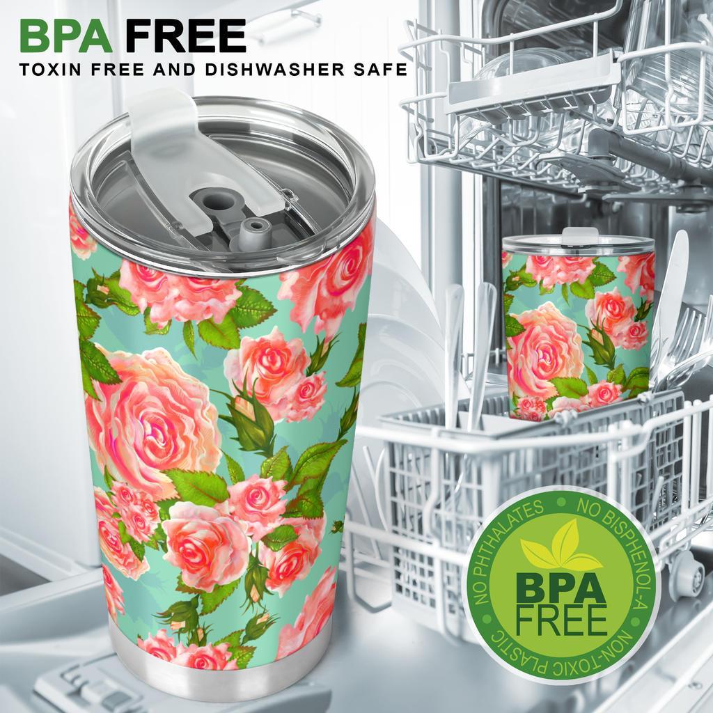 Vintage Floral Blue - Travel Tumbler-Amaze Style™-Tumbler - Vintage Floral Blue - Travel Tumbler-20oz Large-Vibe Cosy™