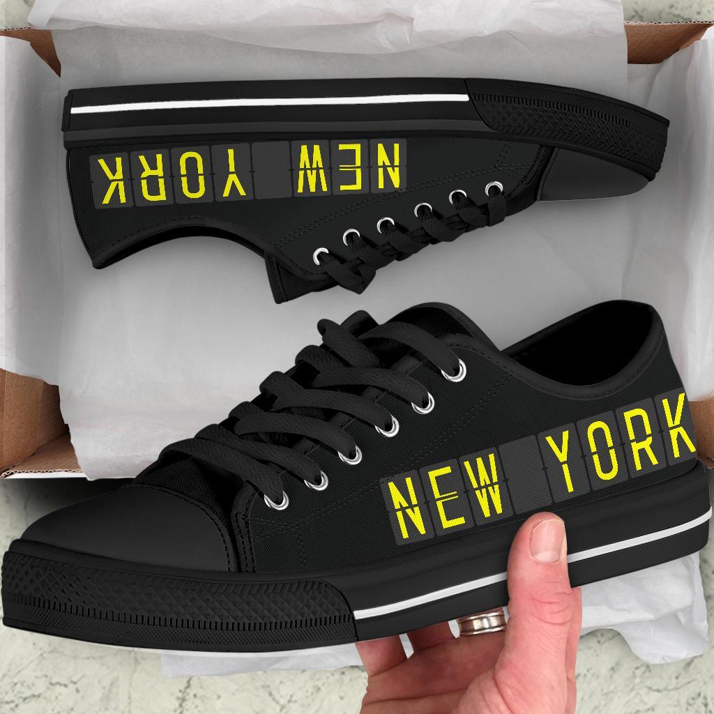 Airport Destinations NEW YORK - Low Top Canvas Shoes-Amaze Style™-Womens Low Top - Airport Destinations NEW YORK - Low Top Canvas Shoes-US5.5 (EU36)-Vibe Cosy™