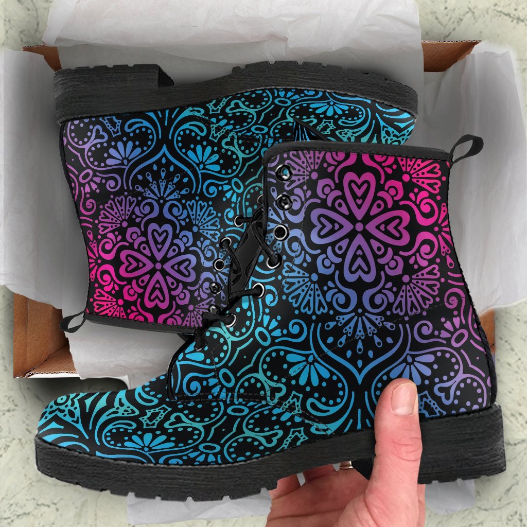 Bohemian Rainbow (Black) - Vegan Leather Boots-Amaze Style™-placeholder-placeholder-Vibe Cosy™
