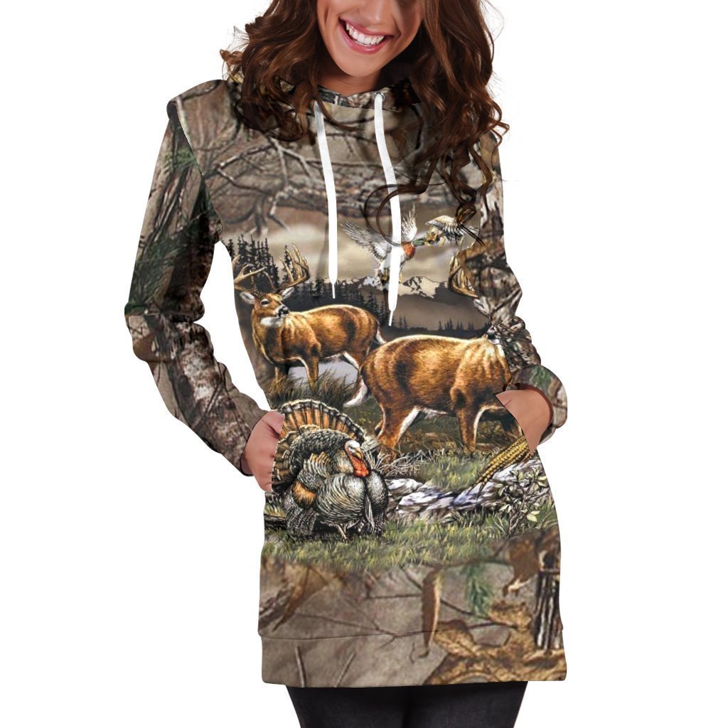 Women's Hoodie Dress - Hunting-Apparel-6teenth World-S-Vibe Cosy™