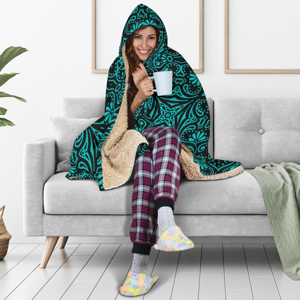 Bohemian Tiffany Girl (Black) - Hooded Blankets-Amaze Style™-Hooded BlanketBohemian Tiffany Girl (Black) - Hooded Blankets-Youth 60"x45"-Vibe Cosy™