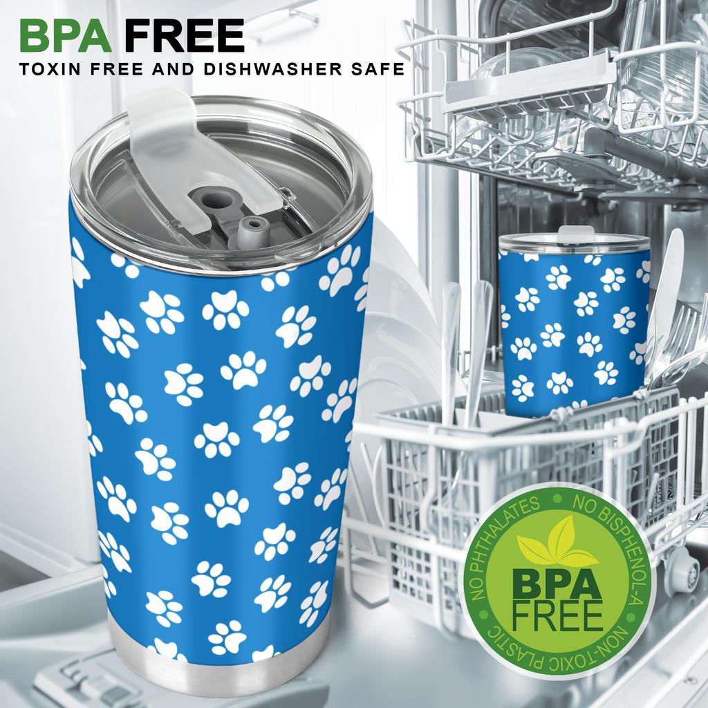 Tumbler Paw Prints Blue-Amaze Style™-Tumbler - Tumbler Paw Prints Blue-20oz Large-Vibe Cosy™