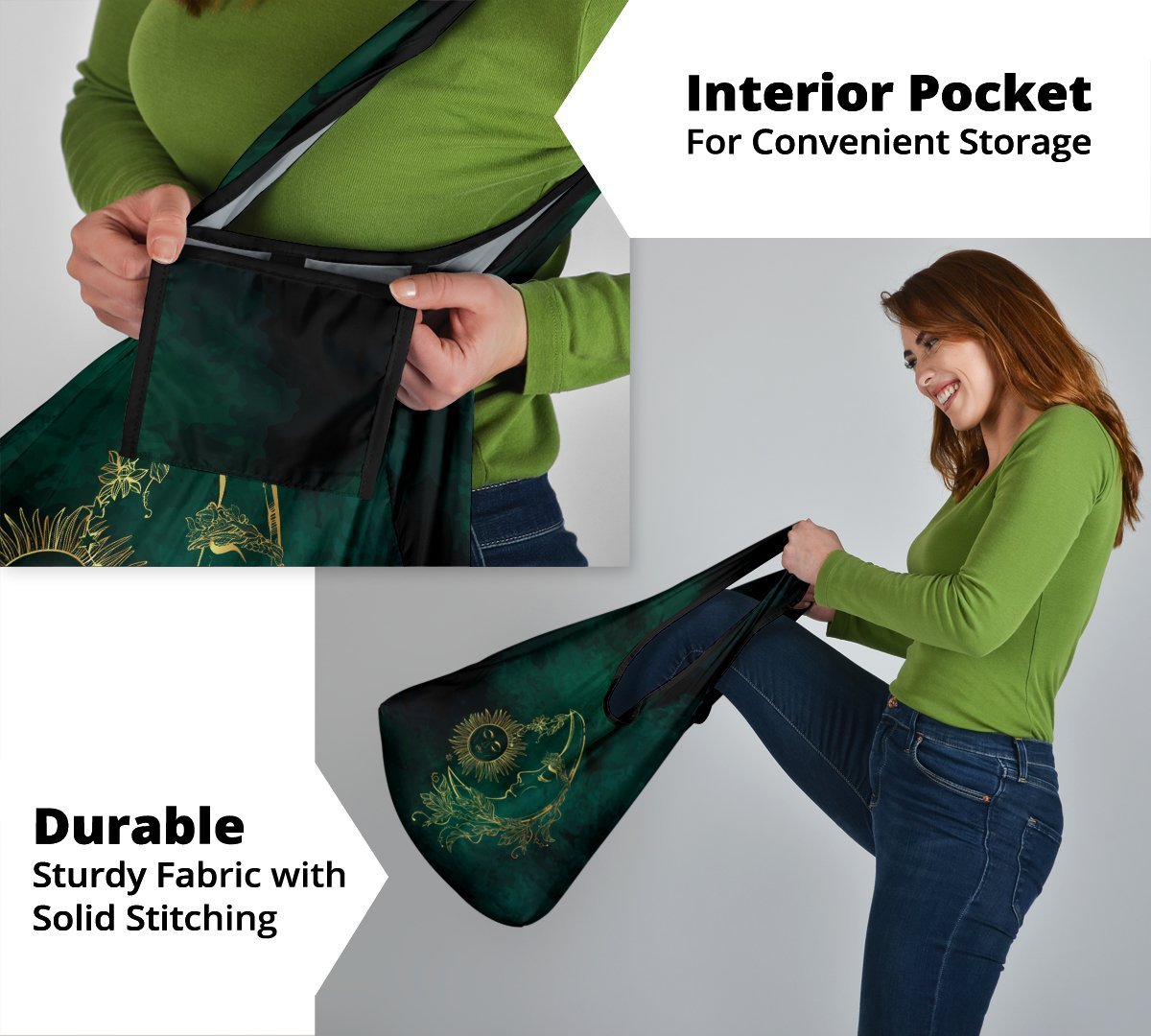 Sun Moon Reusable Grocery Bags Set-Amaze Style™-Sun Moon Reusable Grocery Bags Set-Vibe Cosy™