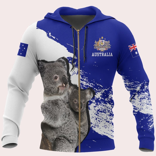 Australia Koala Special Zip Hoodie - Amaze Style™-FULL ZIPPER HOODIES