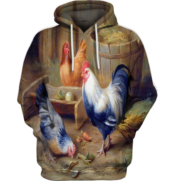 3D All Over Print Painting Chicken Family Shirt-Apparel-6teenth World-Hoodie-S-Vibe Cosy™
