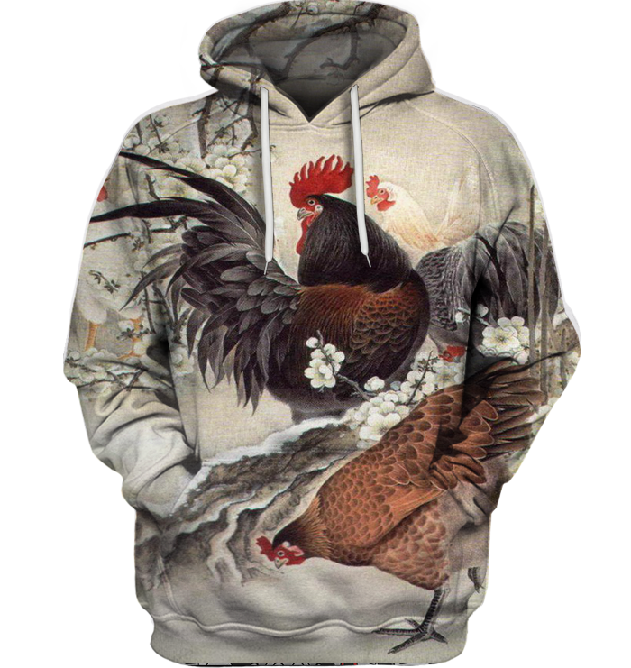3D All Over Print Rooster & Hen Shirt-Apparel-6teenth World-Hoodie-S-Vibe Cosy™