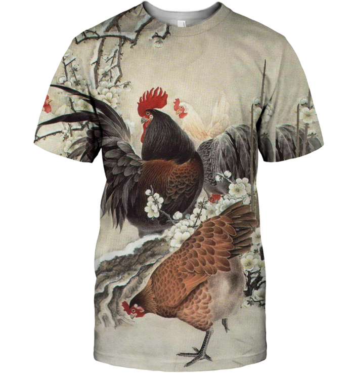 3D All Over Print Rooster & Hen Shirt-Apparel-6teenth World-T-Shirt-S-Vibe Cosy™
