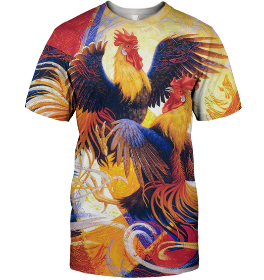 3D All Over Print Painting Chicken Shirt-Apparel-6teenth World-T-Shirt-S-Vibe Cosy™