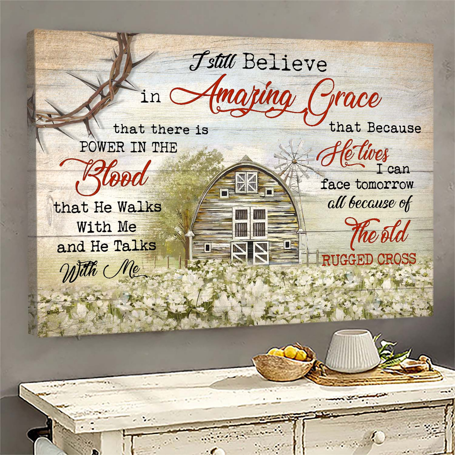 Because he lives, I can face tomorrow Jesus Landscape Canvas Print Wall Art