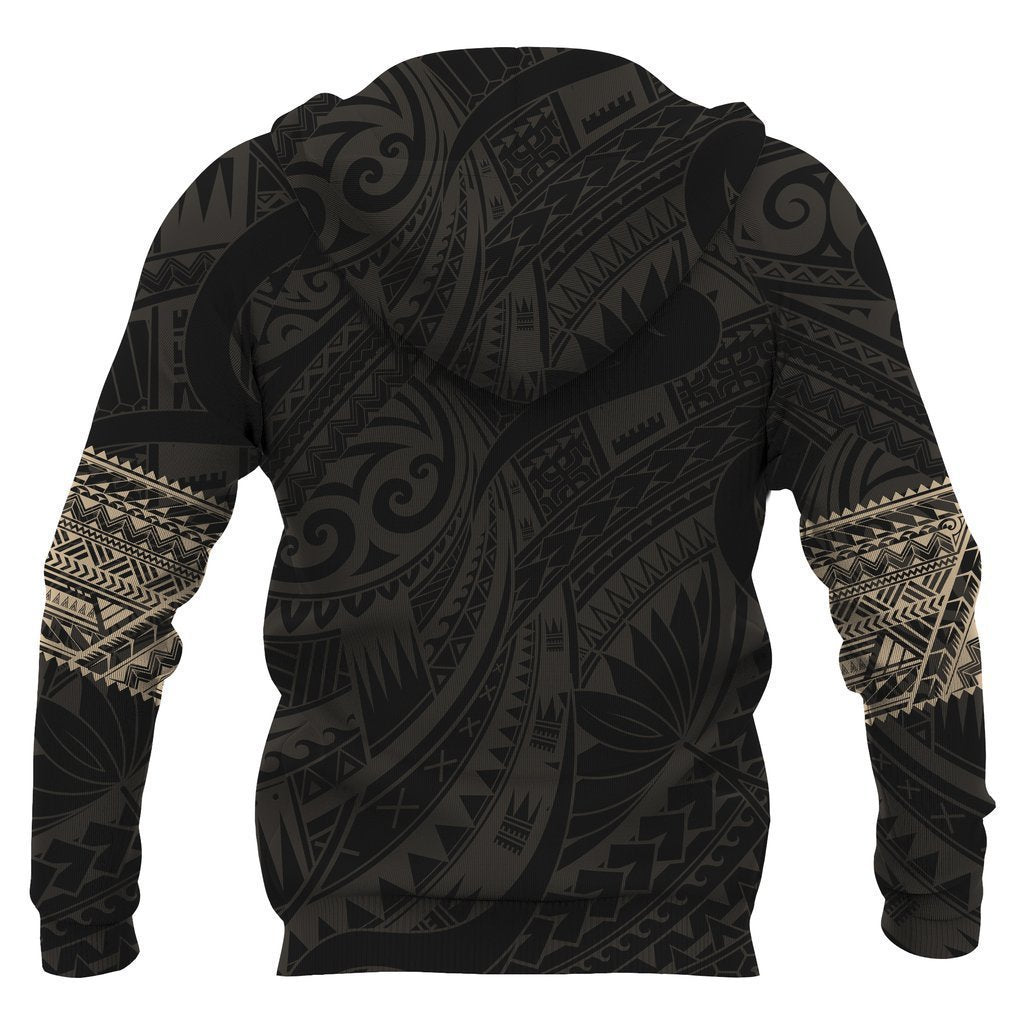 Aotearoa Maori Tattoo All Over Hoodie Gold PL - Amaze Style™-Apparel