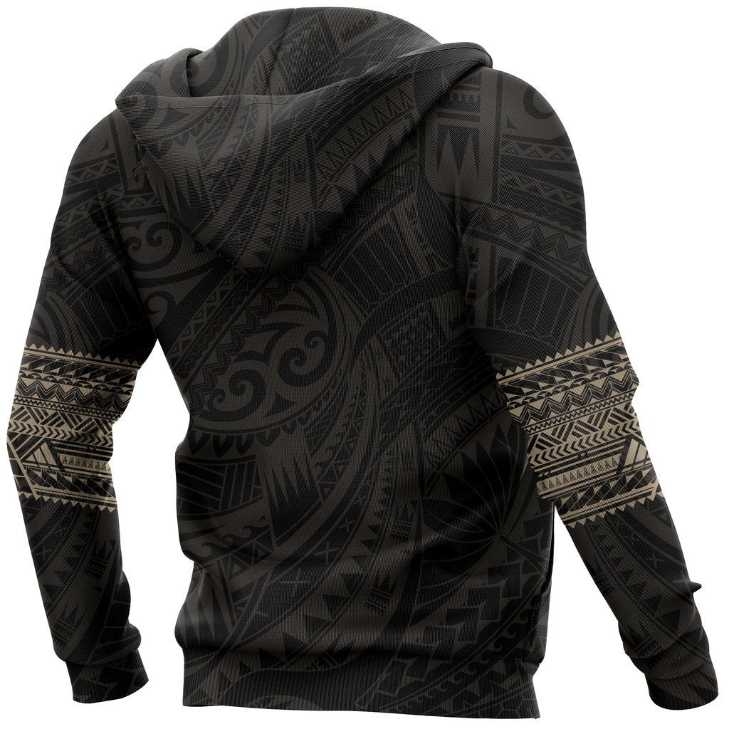 Aotearoa Maori Tattoo All Over Hoodie Gold NVD - Amaze Style™-Apparel