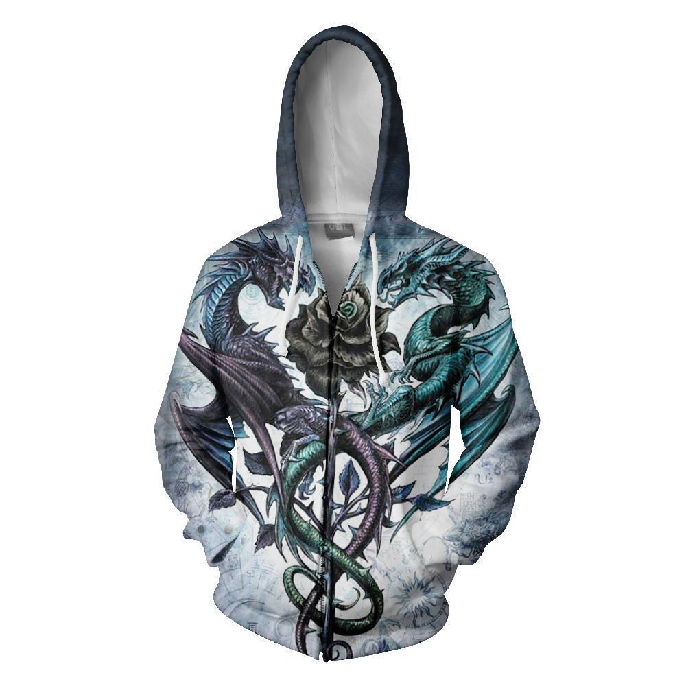 3D All Over Print Dragon Heart Tattoo Hoodie-Apparel-NM-Zipped Hoodie-S-Vibe Cosy™