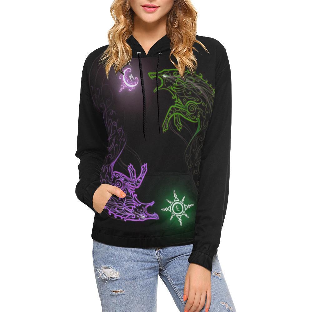 Viking Hoodie - Skoll And Hati Chasing A6 - Amaze Style™-ALL OVER PRINT HOODIES
