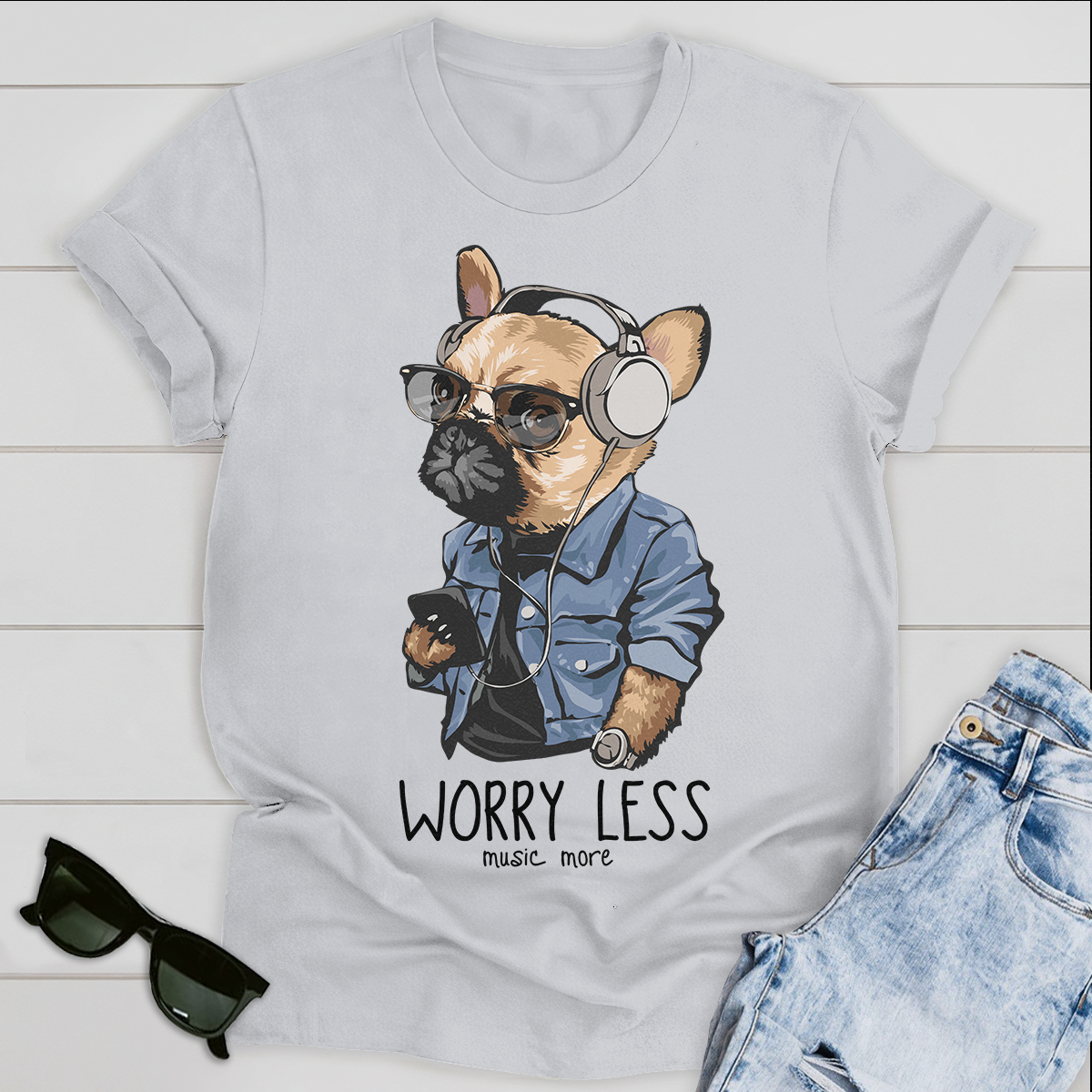 Music More Worry Less Personalized T-shirt For Dog Lover Friends