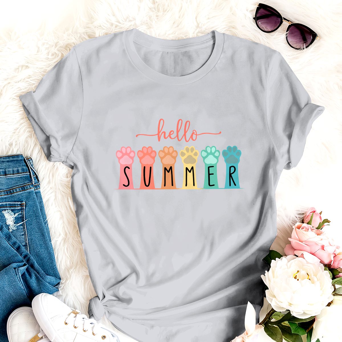 Hello Summer Special Amazing Shirt For Dog Lover Paw