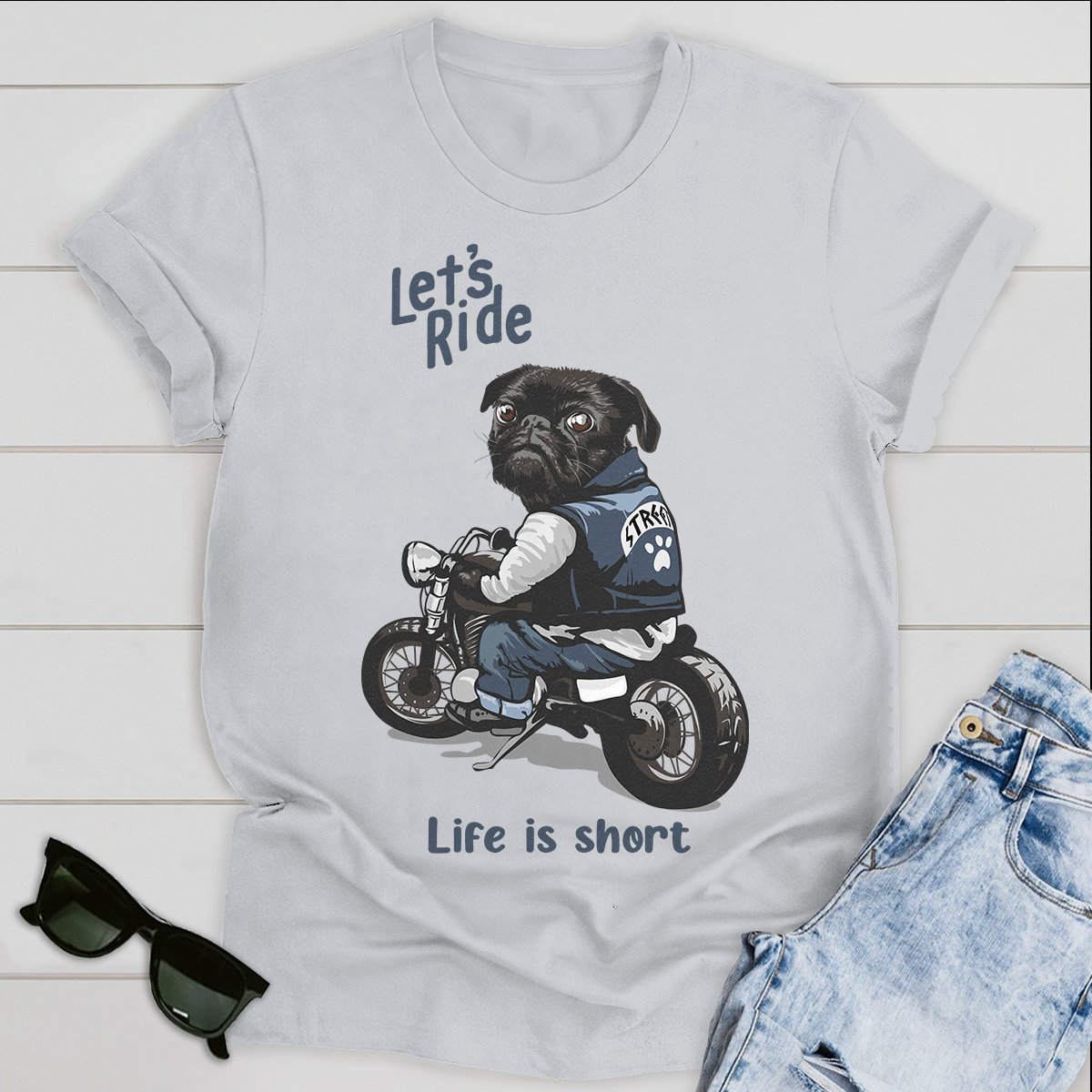 Let's Ride Life Is Short Personalized T-shirt For Dog Lover Friends