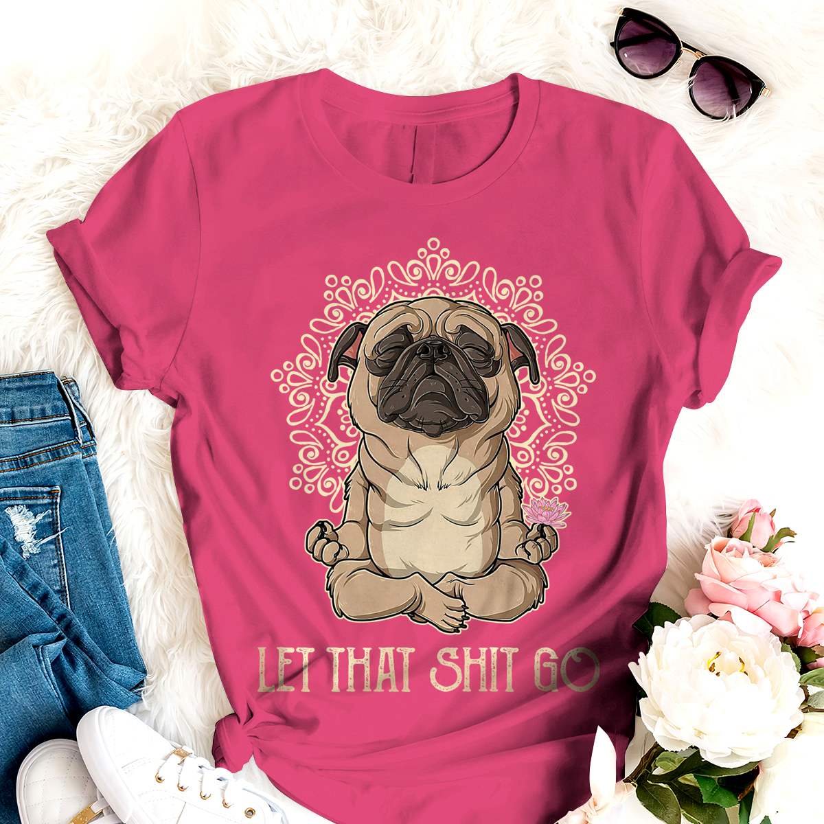 Dog T-shirt Let That Shit Go TH
