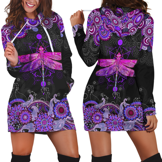 3D All Over Amazing Purple Dragonfly Hoodie Dress Blanket JJ140401 - Amaze Style™-Apparel
