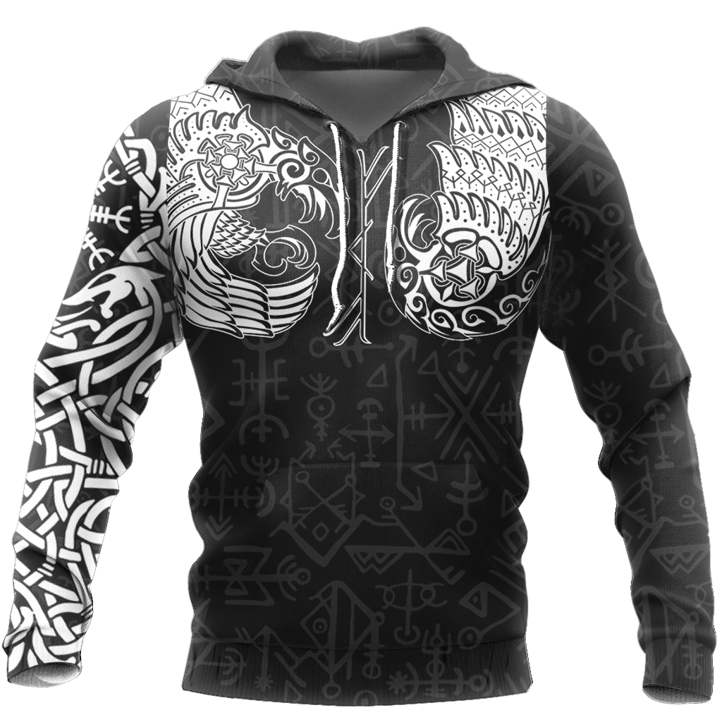 Viking Thor Hammer - Viking Raven All Over Print - Amaze Style™-Apparel