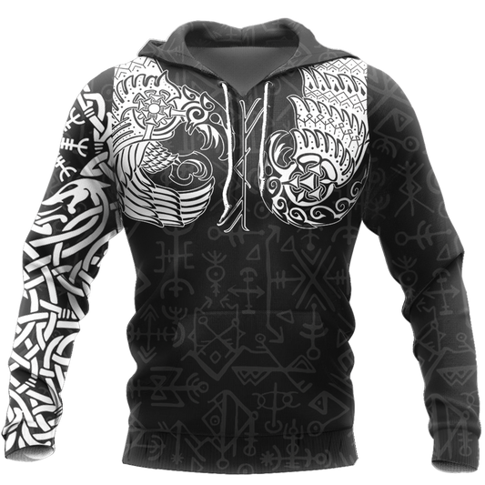 Viking Thor Hammer - Viking Raven All Over Print - Amaze Style™-Apparel