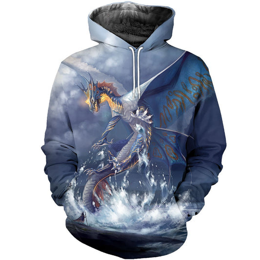 3D All Over Printed Blue Dragon Shirts - Amaze Style™-Apparel