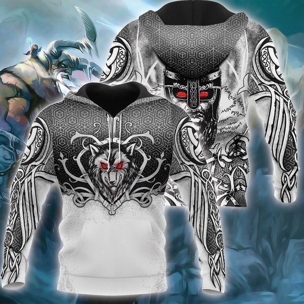Viking Hoodie - Wolf And Guard - Amaze Style™-Apparel