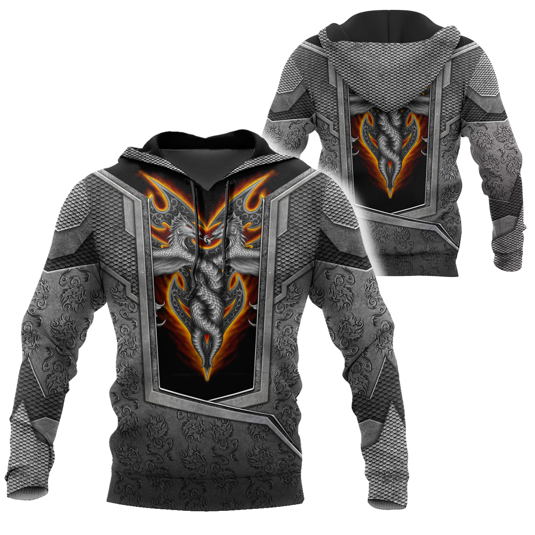 3D Tattoo and Dungeon Dragon Hoodie HAC020108-Apparel-NM-Hoodie-S-Vibe Cosy™