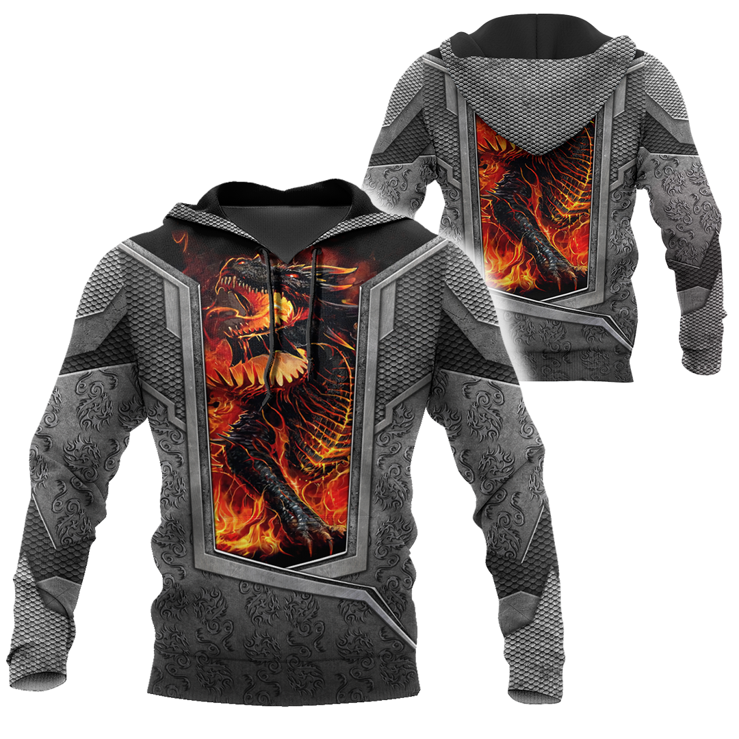 3D Tattoo and Dungeon Dragon Hoodie HAC27126-Apparel-NM-Hoodie-S-Vibe Cosy™