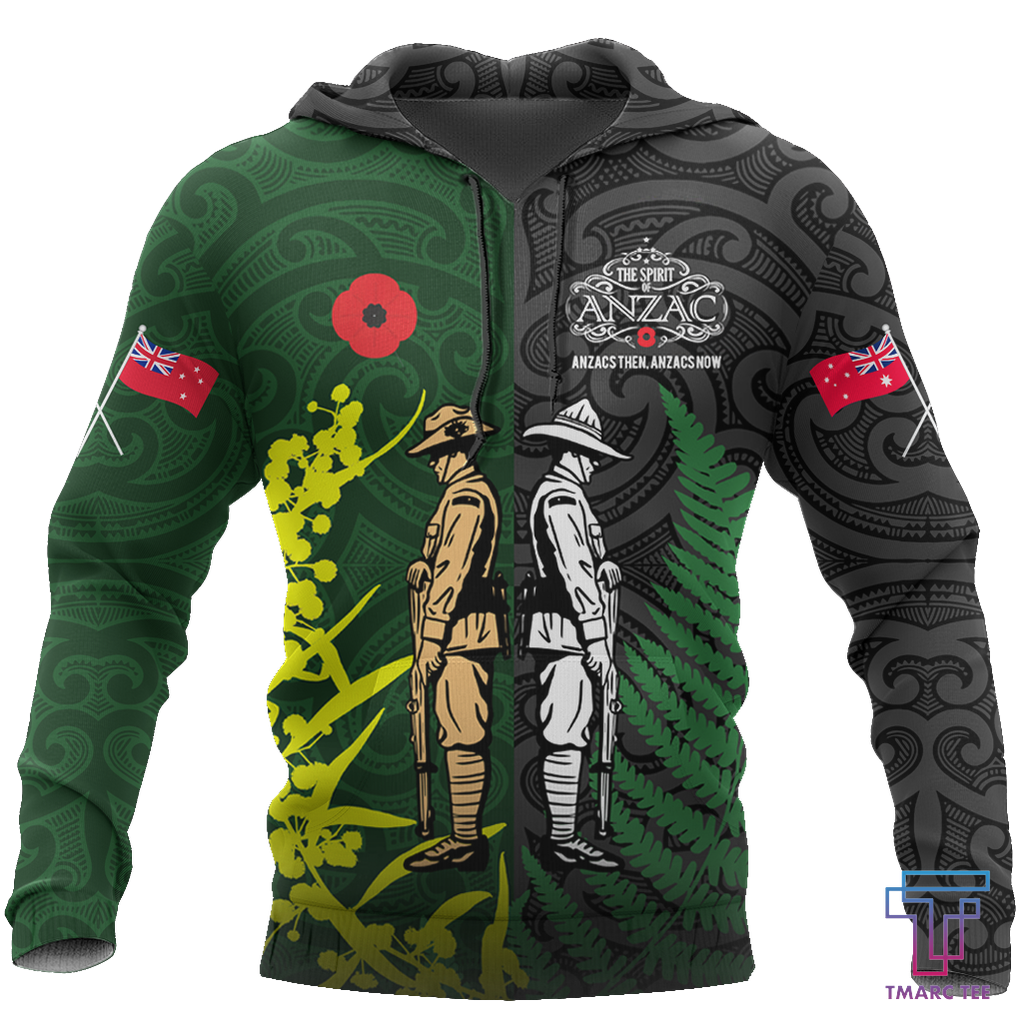 Tmarc Tee The ode remembrance Kiwi and Australia Soldier 3D print shirts