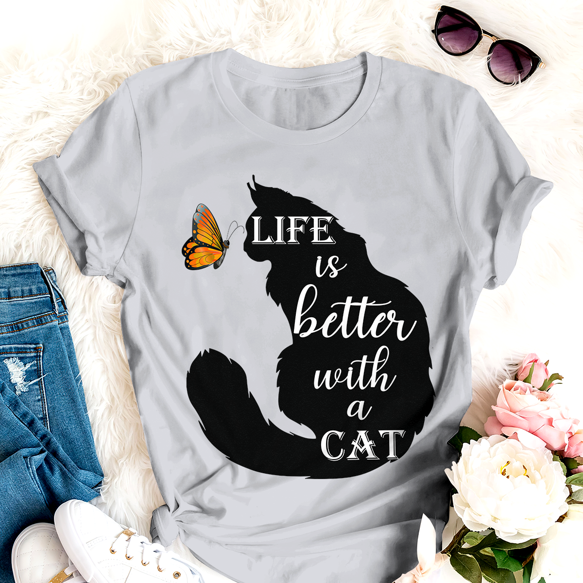 Life Is Better With A Cat Personalized T-shirt Amazing Gift For Friends