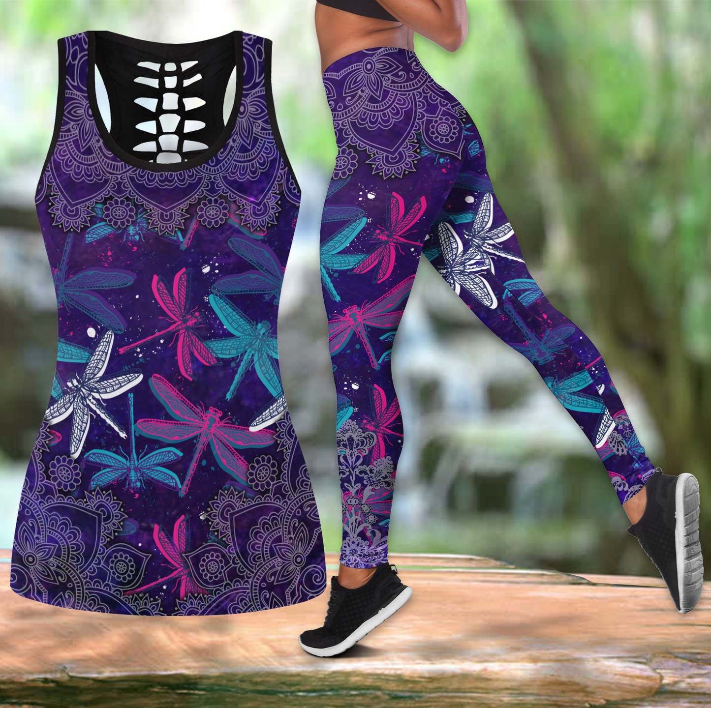 Beautiful Dragonfly Combo Tank + Legging JJ300305 - Amaze Style™-Apparel