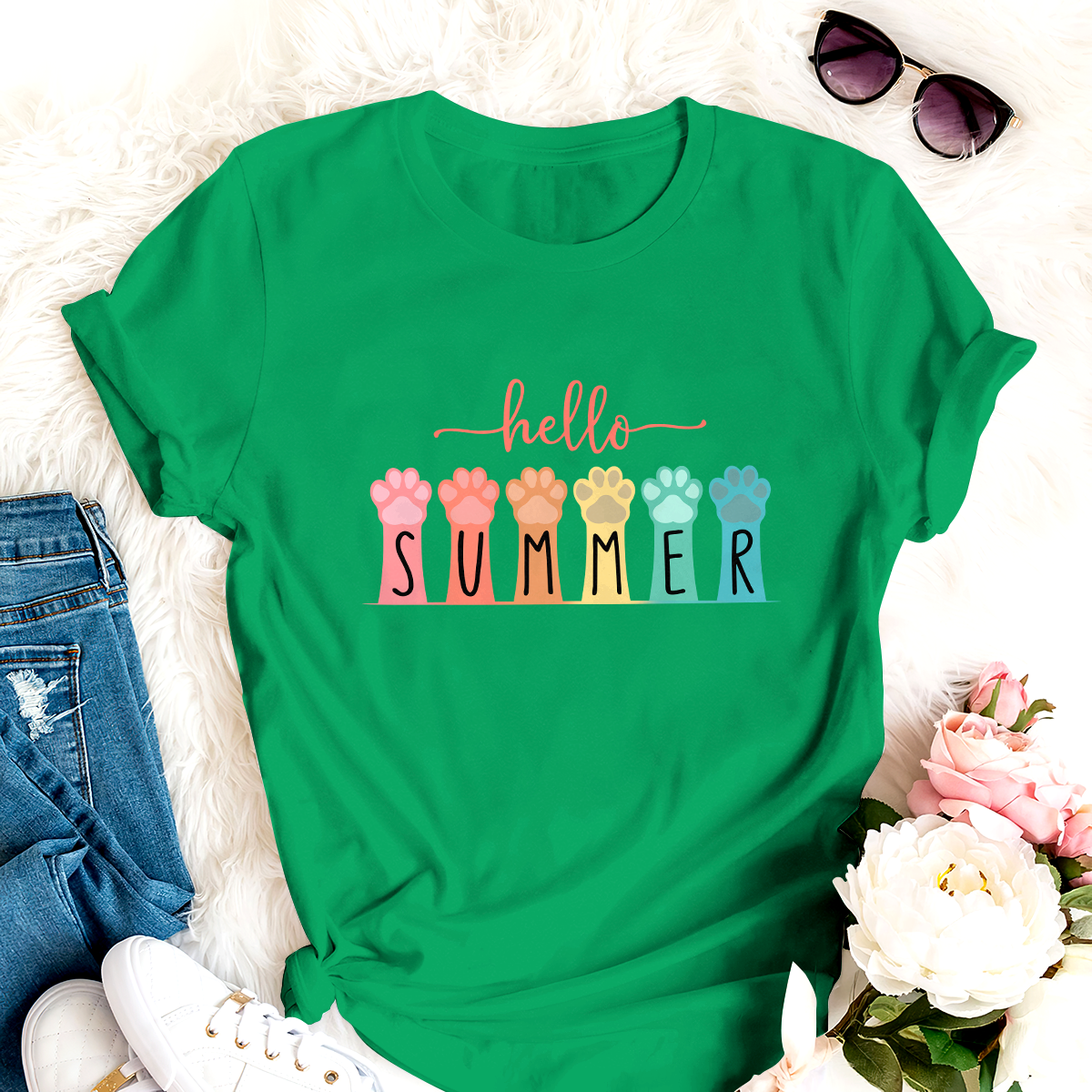 Hello Summer Special Amazing Shirt For Dog Lover Paw
