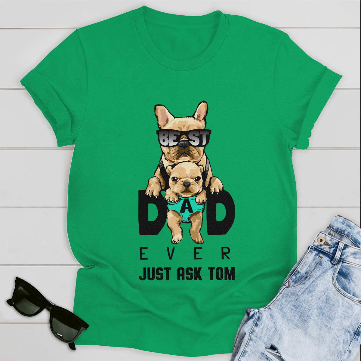 Personalized T-shirt Best Dad Ever Just Ask Dog Tee Father's Day