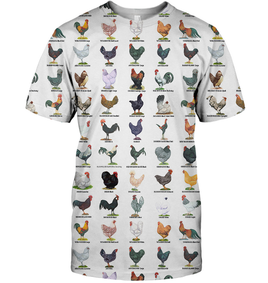 3D AOP Farm Chickens Shirt-Apparel-6teenth World-T-Shirt-S-Vibe Cosy™