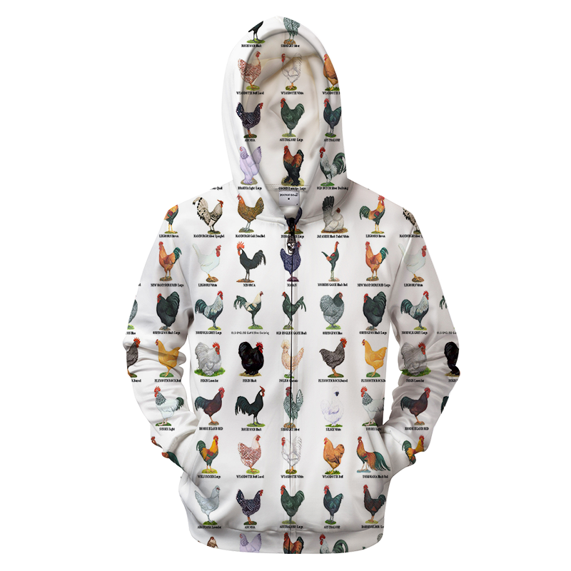 3D AOP Farm Chickens Shirt-Apparel-6teenth World-Zip-up Hoodie-S-Vibe Cosy™