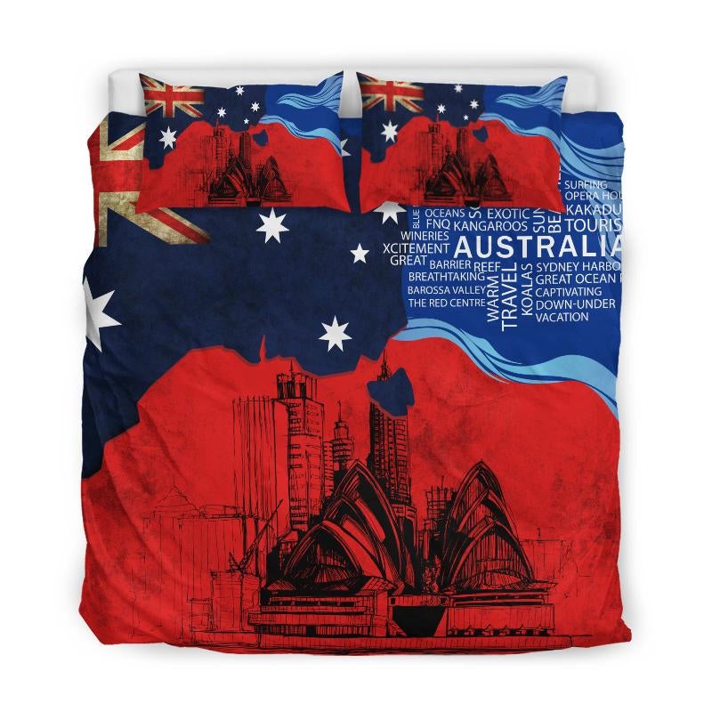 Tmarc Tee Australia Architectural Red Flag Painting Art Bedding Set