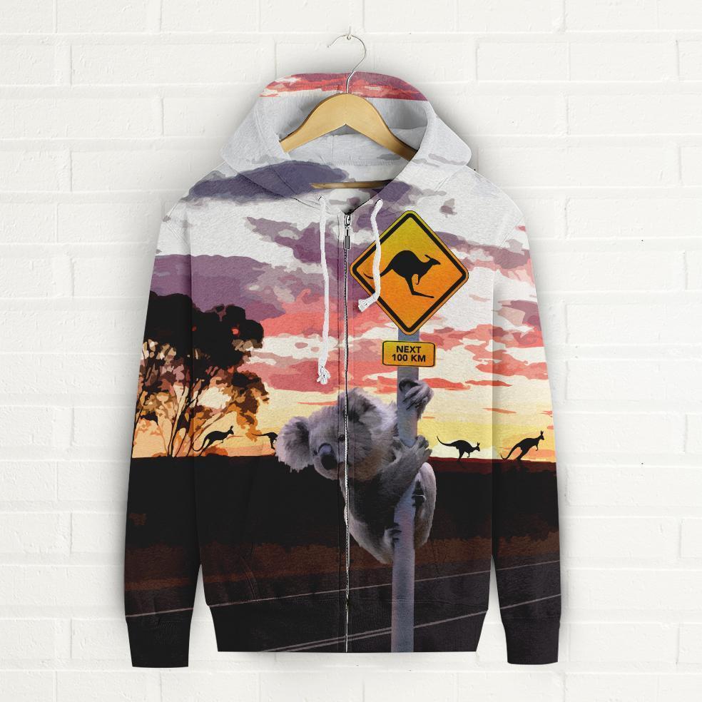 Zip Up Hoodie Australia Koala And Kangaroo Sign™ K5 - Amaze Style™-ALL OVER PRINT ZIP HOODIES (P)