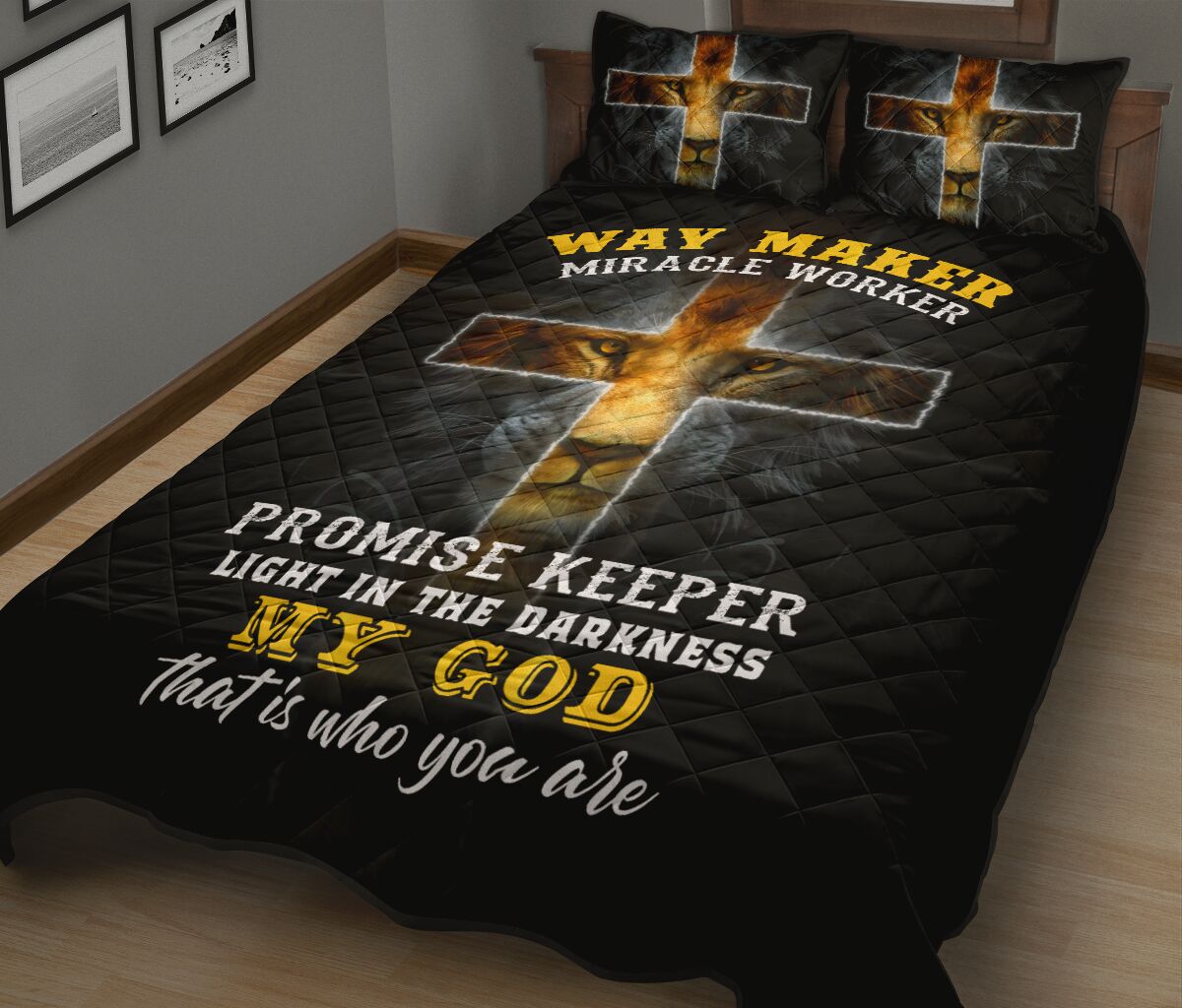 Way Maker Miracle Worker Promise Keeper - Jesus Quilt Bedding Set TA