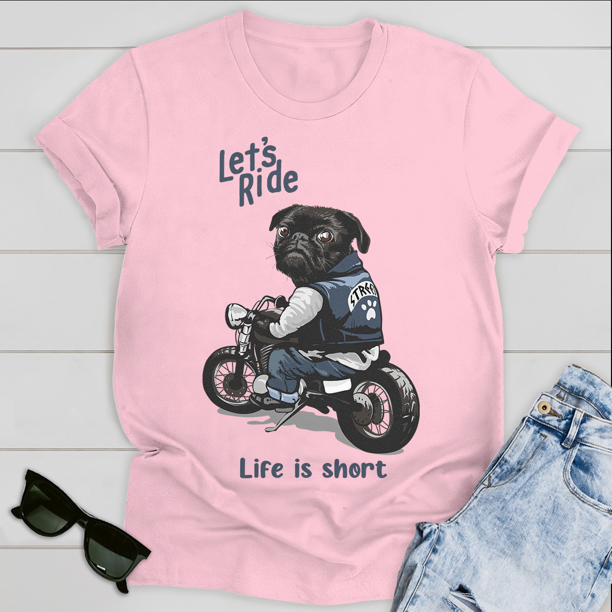 Let's Ride Life Is Short Personalized T-shirt For Dog Lover Friends