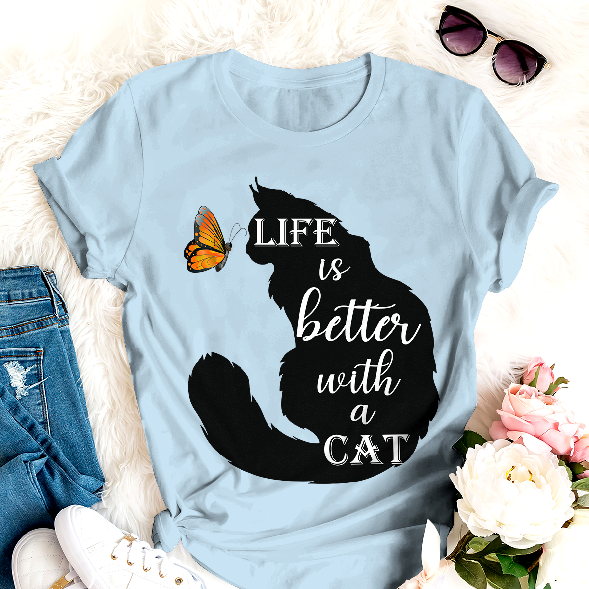Life Is Better With A Cat Personalized T-shirt Amazing Gift For Friends